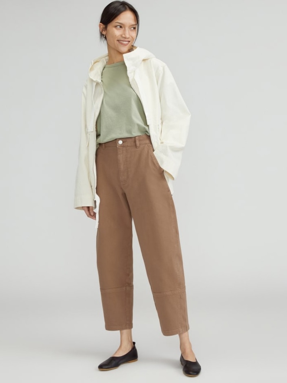 Everlane The Utility Barrel Pant in Toasted Coconut size 10 Regular discontinued